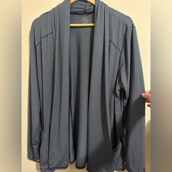 XL Infinity by Cherokee Striped Open Front Cardigan - Picture 8 of 11